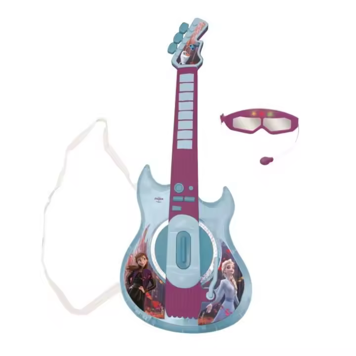 LEXIBOOK - Guitara electrónica luminosa con gafas y micrófono integrado - Disney Frozen - 1