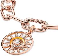 PANDORA ME, Medallón Chapado en oro rosa con circonitas cúbinas. Viene con El original embalaje de Caja De Regno. - details 2