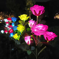 Lámparas Solares De Jardín Decorativas En Forma De Rosa Con 5 Cabezas Para Decoración De Patio Y Jardín Fuente De Energía Solar LED Incluida - details 10