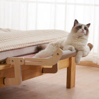 Cama Colgante Para Gato De Alta Calidad En Madera Hamaca Para Ventana Fácil De Lavarse Almohadilla De Tela De Algodón Para Gato Joven - details 9