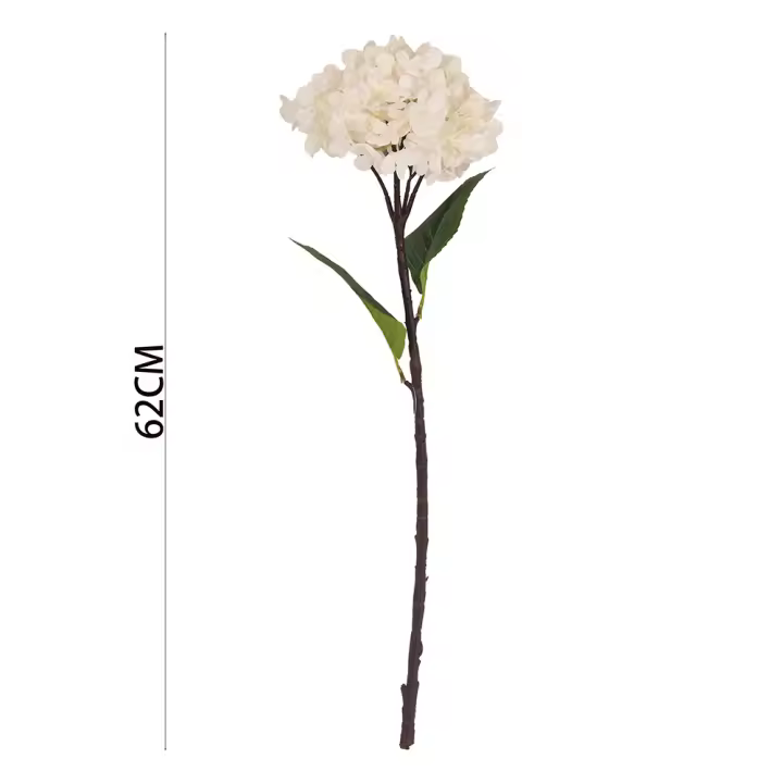 Poenia Arte Floral - Flores y Plantas Artificiales - Varas de Hortensia 62cm - Pack de 3 - 1