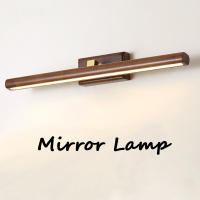 Lámpara De Espejo De Pared En Madera Sólida Negra LED Rotativa Para Baño Decoración De Exposición De Arte Iluminación Diaria Moderna - details 1