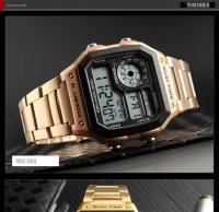 Reloj Deportivo Digital Skmei De Lujo Con Correa De Acero Inoxidable Resistente Al Agua 5Bar Luz Trasera Alarma Y Cuento Regreso Para Hombre - details 13