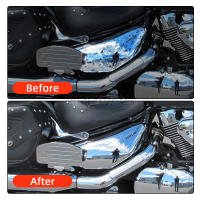 Cubierta De Batería Cromada Para Motocicleta Izquierda Y Derecha Protector De Parachoques Para Suzuki Boulevard Voluisa C50 VL400 VL800 2005-2017 - details 1