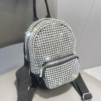 Mochila De Cristal Brillante Diseño Artesanal Lujo Diseñadora Bolso De Mano Para Mujer Material Metálico Con Lining De Poliéster - details 4