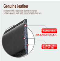 Cinturón De Cuero Genuino Para Hombre Automático Moda Casual Ancha 3.5cm Fijación Ratchete Para Pantalones Y Cintura - details 9