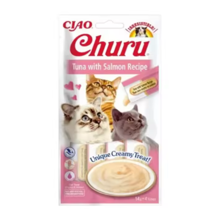 Churu Receta de Atún con Salmón Snacks para Gatos (12x4x14gr) - 1