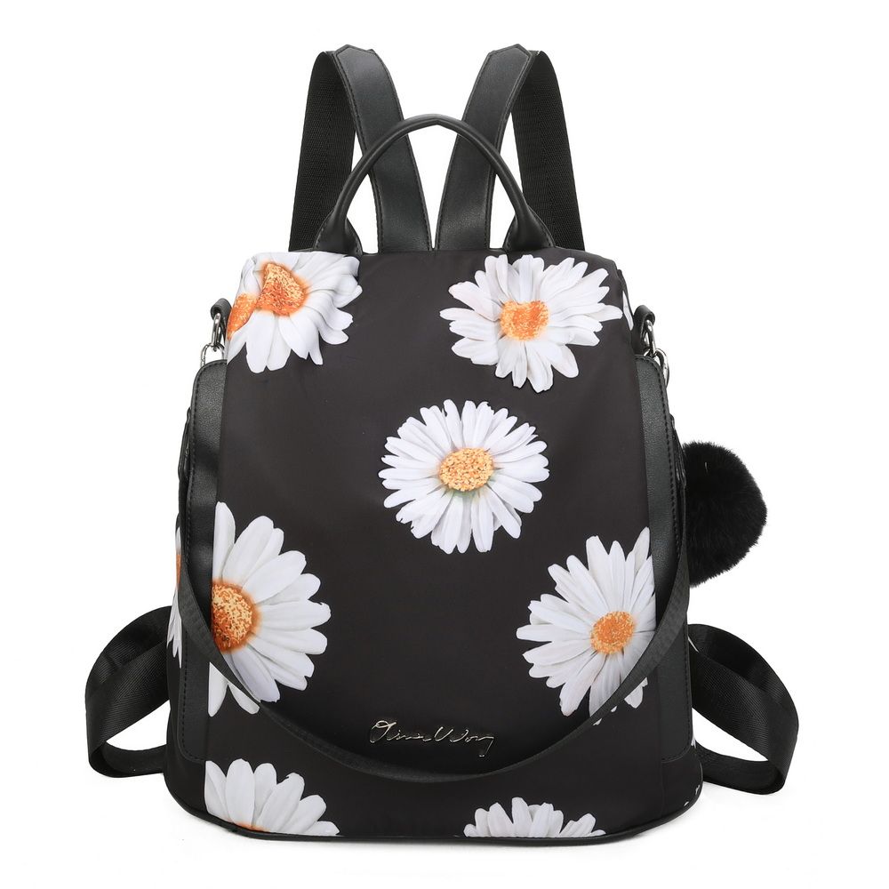 Mochila antirrobo Impermeable para mujer (14.80L)  Mochila Convertible en bolso con pompón y Asa desmontable de adorno  - Multicolor/Negro/Marron/Verde/Khaki/Rojo