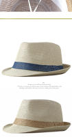 Sombrero De Paja Sólida Para Hombre Y Mujer Sombrero De Playa Al Aire Libre Sombrero De Sol Tejido Con Rayas Con Hebilla Casual Sombrero De Panamá Fedoras - details 8