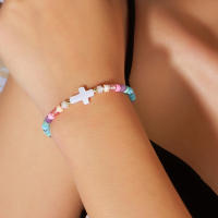 Pulsera Bohemia Para Mujer Con Concha Y Piedras Naturales De Color Pulsera De Cuerda Y Tarjeta De Pascua 1 Pieza - details 2