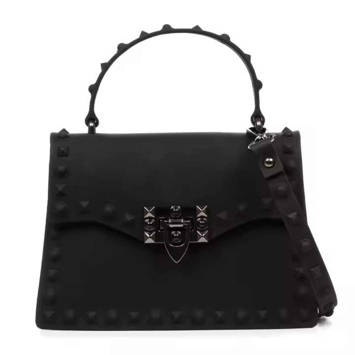 . Villamaina bolso tote mini, de pvc con grabado tachuelas. Cierre diseño esxclusivo. - 1