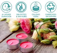 ANDREA- Velas Aromáticas Lavanda Mandarina Frutos Rojos Vainilla 24- 120 Piezas - details 1
