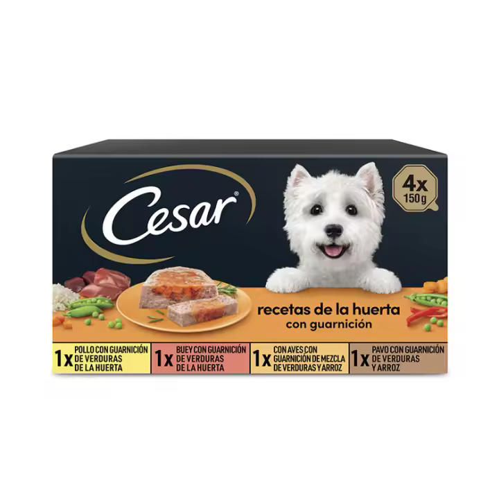 Cesar Recetas de la Huerta en Tarrinas en Paté y Gelatina para Perros - 1