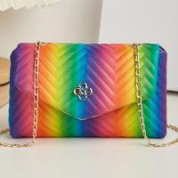 Bolso Pequeño Cuadrado Con Impresión De Arcoíris Y Cadena Personalizado Y Moderno Para Mujeres Bolso De Hombro Y Cruzado Diagonal - details 4