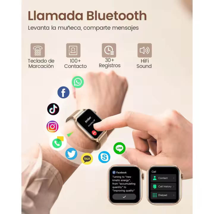 Reloj Inteligente para Mujer with Bluetooth y IP68 Series Ultra 9 Para Pantalla AMOLED de 2,05 Pulgadas para Gift iOS Android - 1