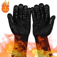 Guantes de barbacoa 1472 ℃ Guantes de Asar resistentes al calor Guantes de Horno antideslizantes de silicona Guantes de cocina Para barbacoa Asar A LA Parrilla Cocinar para hornear - details 2