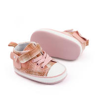 Zapatillas De Lona Para Bebé Primera Caminata Suave Algodón Moda Casual Zapatillas De Pre-walking Para Niños Y Niñas 0-6-12 Meses Azul/Negro/Rosa - details 12