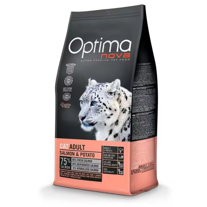Pienso para Gatos Optima Nova Cat Adult Salmon Patata 2 Kg. Grain Free - 1