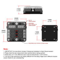 Bloque De Fusibles De Coche O Barco 6- O 12- Maneras Con Indicador LED 12V 32V Panel De Distribución De Energía Impermeable Para Automóviles Y Marine Metal + Plástico - details 6