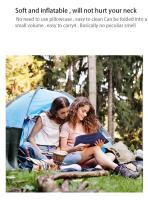 Almohada Inflable Portátil Para Viajes Y Camping Soporte De Cuello Y Espalda PVC Cómoda Para Planes Y Descanso Al Aire Libre - details 6