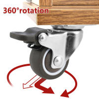4Pc Rodillos Giratorios Silenciosos Para Muebles Caster Rotativo De Goma Con Freno De Seguridad Para Mesa Silla Sofá - details 1