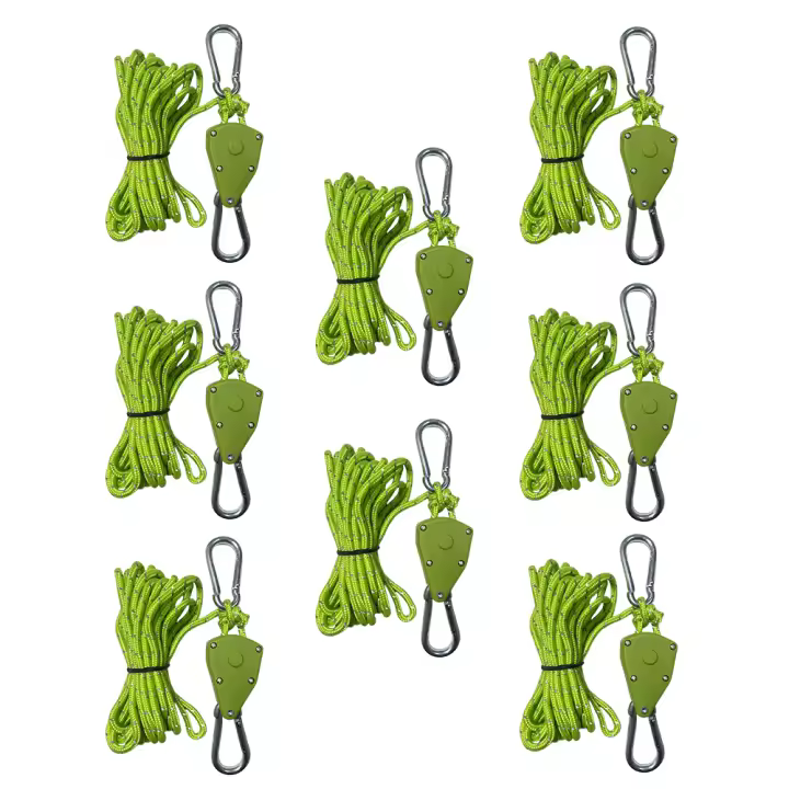 2/4/8pcs Cuerda Reflectante Para Tienda De Campaña Amarrar Rápido Fijador Cierre Pulley Tensión Gancho Toldo Viento Exterior Verde Negro Caqui Naranja - 1