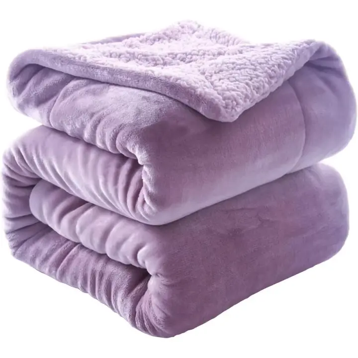Manta Borrego de Terciopelo con Aspecto de Piel de Cordero Gruesa 100%Poliéster, Estilo Moderno en 6 Colores y 3 Tamaños -Mantas de Sofa, Polar, Franela -Invierno, Siesta cálida y Espesa - Doble Capa ultrasuave. Envío desde España - 1