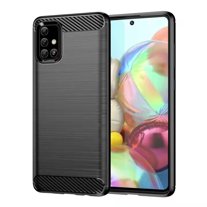 Max Power Digital Funda para móvil Samsung Galaxy A71 Carcasa Silicona Fibra de Carbono Elástica Antigolpes - 1