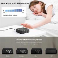 NOKLEAD Reloj De Alarma Digital Con Cargador Inalámbrico Para Teléfono Luz LED Ajustable Brillo Y Función De Sueno Moderno Para Dormitorio - details 3