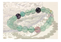 Pulsera De Cristal Natural Multicolor Fluorita JD Pulsera De Bolas Redondas Reiki Curación Pulsera Elástica Para Regalo - details 3