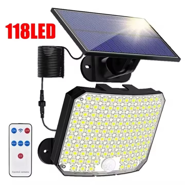 Lámpara Solar Colgante Split Con 1 Panel Y Control Remoto Para Camping Y Jardín Fuente De Energía LED Material ABS - 1
