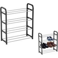 Zapatero de 4 Niveles en Metal y Plástico – Estantería Multiusos para Calzado, Ideal para Recibidor, Pasillo o Dormitorio (40 x 19 x 56 cm) , HERSIG - details 0