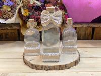 Set de cuatro piezas para la Ceremonia de las arenas Bodas tarros de cristal decorados con cinta de arpillera y lazo sobre una rodaja de madera para la ceremonia de las arenas - details 5