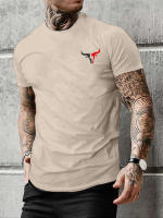 Camiseta De Algodón 100% Para Hombre Verano Con Estampado De Toro Cuello Redondo Manga Corta Casual Grande Y Suelta - details 2