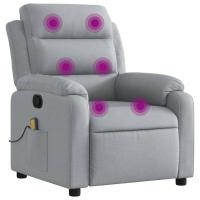 vidaXL Sillón de masaje reclinable de tela Gris claro, Gris oscuro, Negro Sillon Dormitorio Sillon Comodos Silla Relax Sillón Sofá - details 6