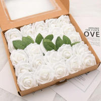 25pcs/Lote Rosa Artificial De PE De Alta Calidad Con Tallo Para Decoración De Boda Fiesta Cumpleaños Scrapbook Supplies - details 9