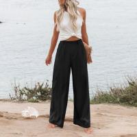 Pantalones Anchos Para Mujer Cintura Alta Elástica Trasera Negocios Casual Largo Pantalones Regulares De Pierna Recta Para Otoño/Invierno - details 17