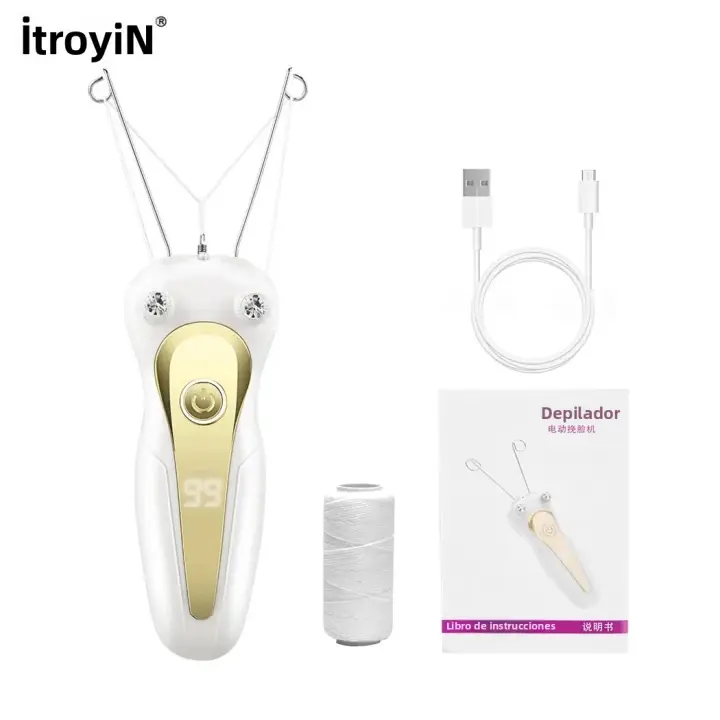 Rasuradora Eléctrica Para Cuerpo Para Mujer Hilo De Algodón Recargable Epilador De Piel Limpia Para Piernes Brazos Cuello Belleza - 1