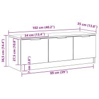 Mueble de TV vidaXL Negro Roble 102x35x36,5 cm Madera elaborada - details 7