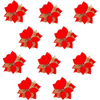 1/5Pcs Ornamentos De Navidad Dorados Con Flores Artificiales 20cm Decoración Para El Hogar Y Árbol De Navidad 2024 - details 10