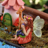 Set De Mini Faeitas Comiendo Bayas Adornos De Jardín De Resina Estatuas De Hadas Para Exteriores Decoración De Césped Y Patio - details 3