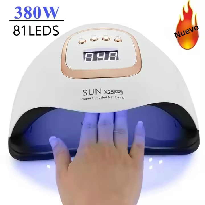 Lámpara LED Para Uñas Sun-X25-max 380W 81LEDs UV Potente Secador De Uñas Para Polvos De Uñas Gel Manicura Luz De Secado UV - 1