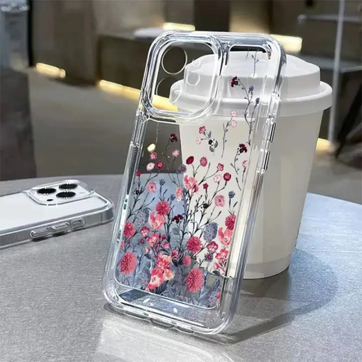 Funda De Silicona Transparente Con Diseño Floral Para Samsung A54 5G A34 A53 S21 FE A33 A52 A15 A35 Compatible Con Galaxy S24 S23 Ultra S22 - 1