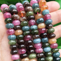 Cuentas De Turmalina Coloridas 5x8mm Redondas Naturales Para DIY Joyería Accesorios Para Pulseras Hechas a Mano - details 0