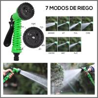 BIT Manguera Flexible de 7,5/10/15 M para Jardín, Manguera extensible en Espiral, Manguera with Pistola de Pulverización Con 7 Funcones de Riego, Color Verde, Manguera de Agua Riego Jardín, Terraza, jardín, Balcón - details 3