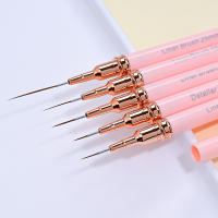 Set De 5 Pinceles De Uñas Rosa Para Arte De Uñas Y Dibujar Con Tamaño Elongado De 7/9/11/15/25mm Herramienta Profesional Para Manicura Y Gel UV - details 4