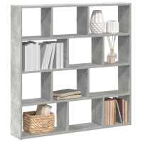 vidaXL Estante cubo de pared 12 compartimentos madera en color Gris hormigón/Gris sonoma | práctico organizador multiusos diseño compacto funcional - details 0