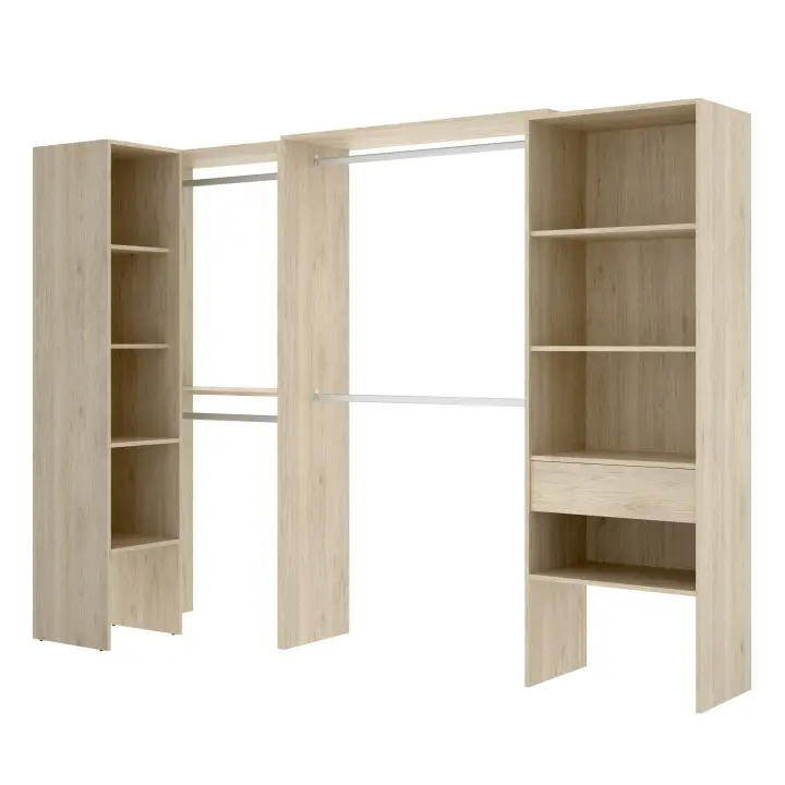 Armario Vestidor Rincón 1 Suit Natural - Amplio 187x248x79,4 cm Armario para dormitorio - Fabricado en España - Melamina Alta calidad - Somnia Descanso - 1