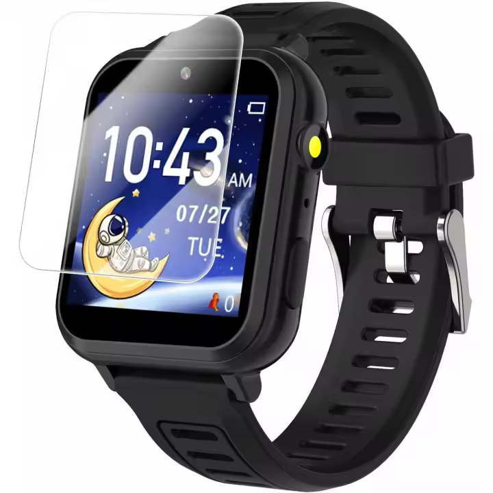 Relojes inteligentes para juegos infantiles para regalos para niñas de 6 a 12 años, 24 relojes infantiles de pantalla táctil de alta definición para juegos de puzzle, con cámaras, reproductores de música, podómetros, linternas, juguetes de 12 / 24 horas, - 1