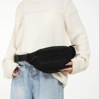Bolsa De Cintura Para Mujer De Corduroy Con Bordado De Letras Bolso Transversal De Moda Bolso De Hombro Y Pecho - details 7